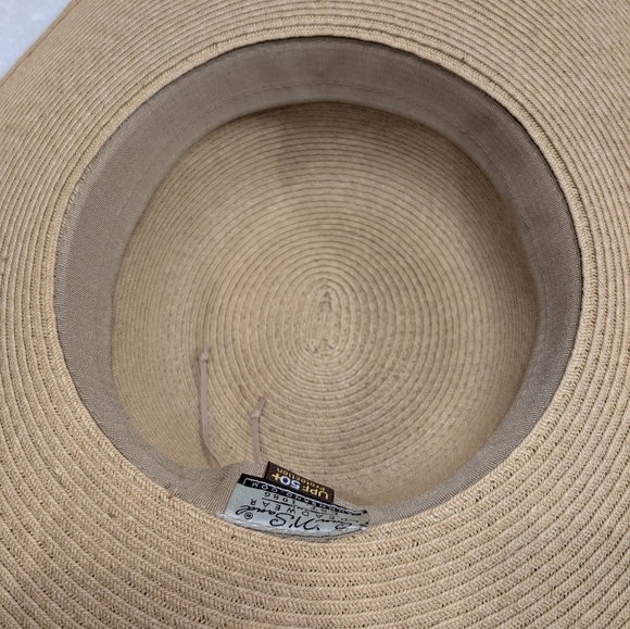 Sun 'N' Sand UPF 50+ Wide Brim Straw Hat Leopard Print Bow Ribbon Sun Protection - Picture 4 of 5